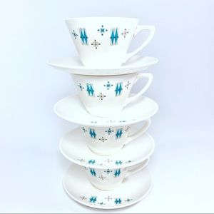 Sabin Blue Moderne  MCM Atomic Cup & Saucer Set
